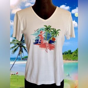 Nicki by Nicole Miller "Summer by the Sea" T-Shirt Size S